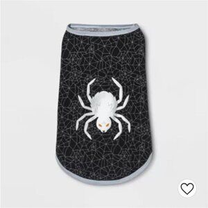 Halloween Graphic Spider Dog and Cat T-Shirt Black upto 40lbs Size M
